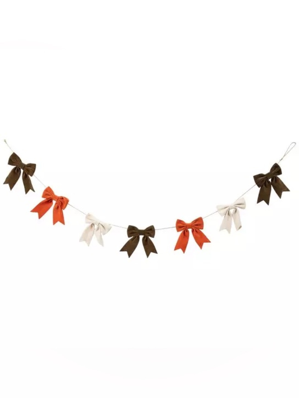 Orange, Brown & Cream Bows Garland